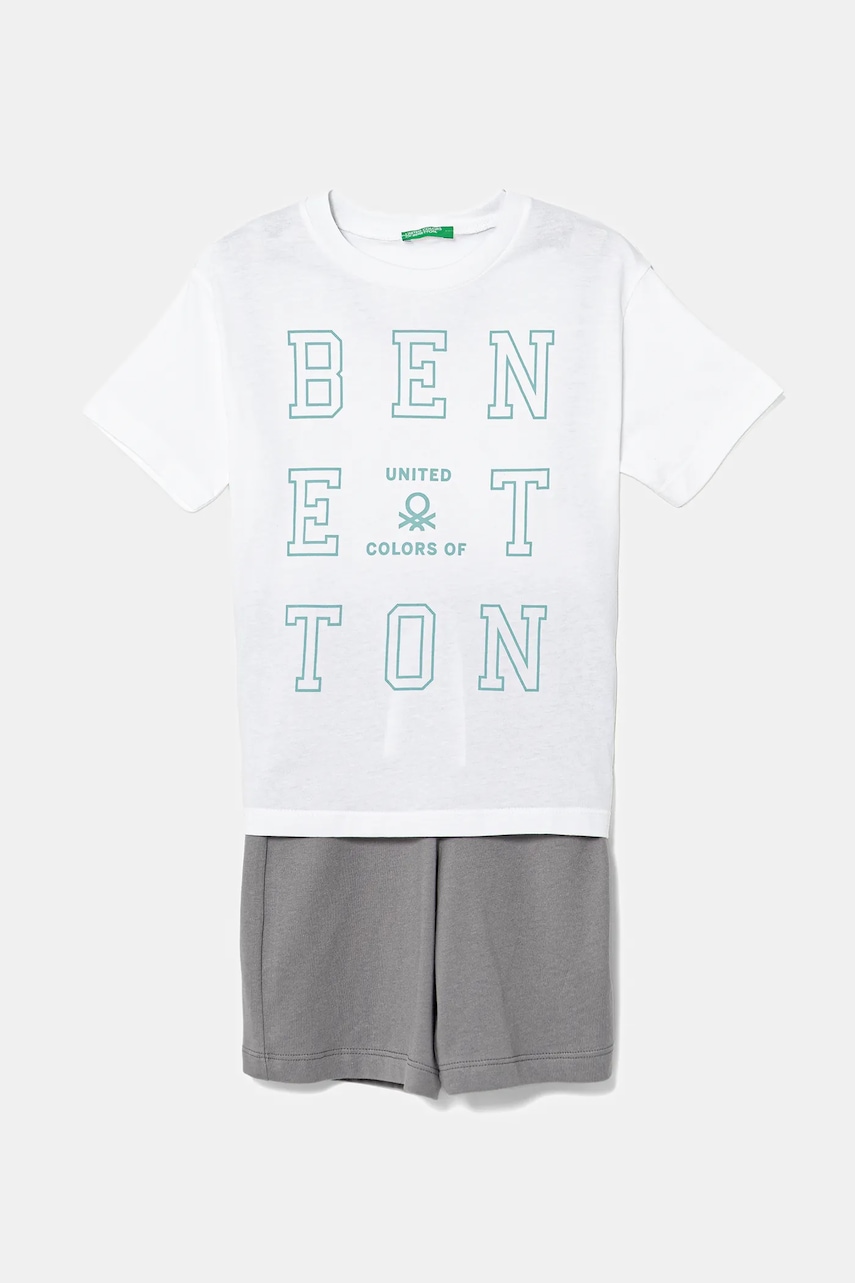 United Colors of Benetton set de bumbac pentru copii culoarea alb, 3096CK00D United Colors of Benetton set de bumbac pentru copii culoarea alb, 3096CK00D