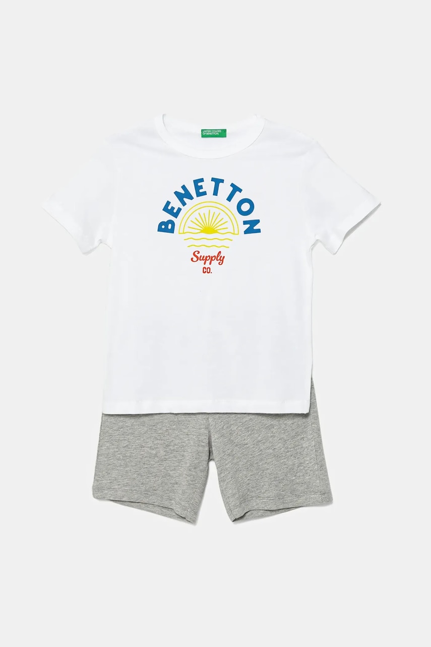 United Colors of Benetton set de bumbac pentru copii culoarea alb, 3096GK00Q