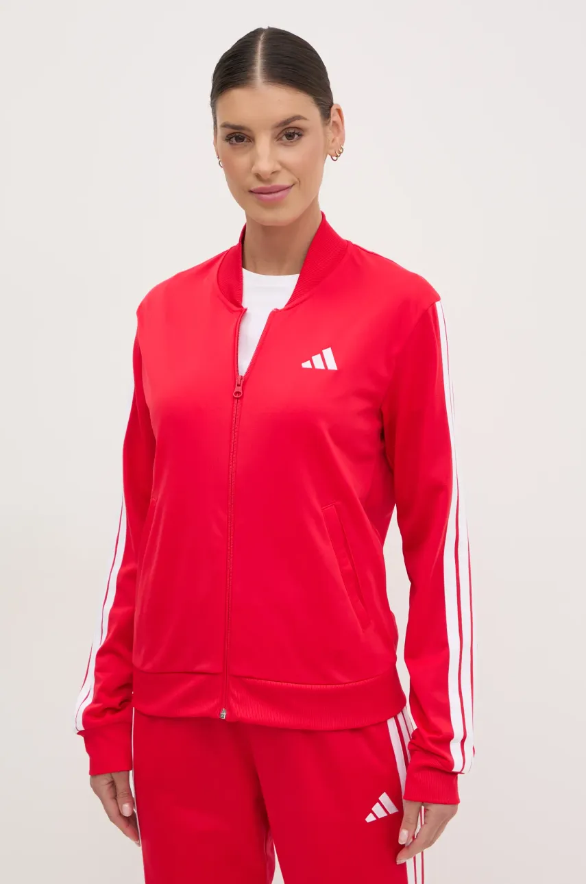 Спортивный костюм adidas 3-Stripes женский цвет красный JD2684 Спортивный костюм adidas 3-Stripes женский цвет красный JD2684