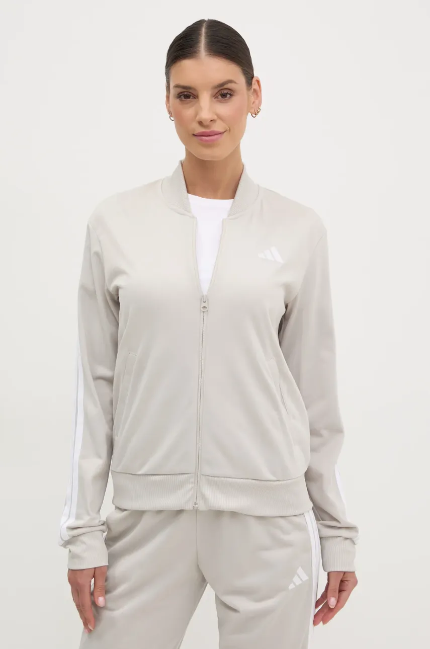 Спортивный костюм adidas 3-Stripes женский цвет бежевый JD2686 Спортивный костюм adidas 3-Stripes женский цвет бежевый JD2686
