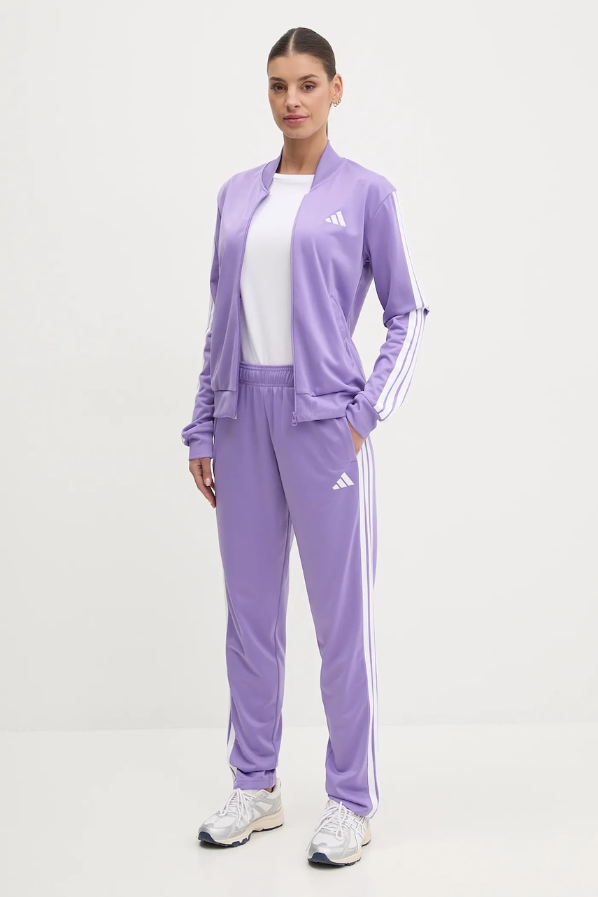 adidas trening 3-Stripes femei, culoarea violet, JD2690