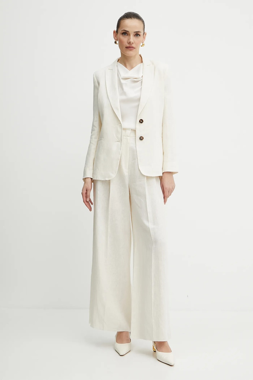 Льняные пиджак и брюки Marella Emme by Marella цвет бежевый 2515091042200