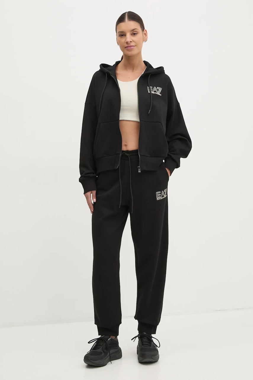 Levně Tepláková souprava EA7 Emporio Armani černá barva, AF12473.7W000110