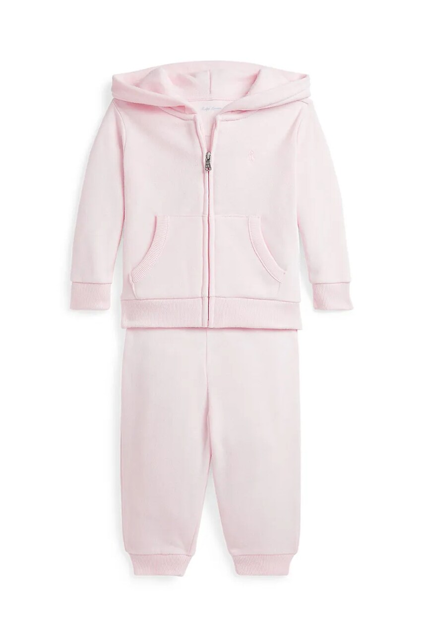 Levně Kojenecká tepláková souprava Polo Ralph Lauren růžová barva, 310879018003