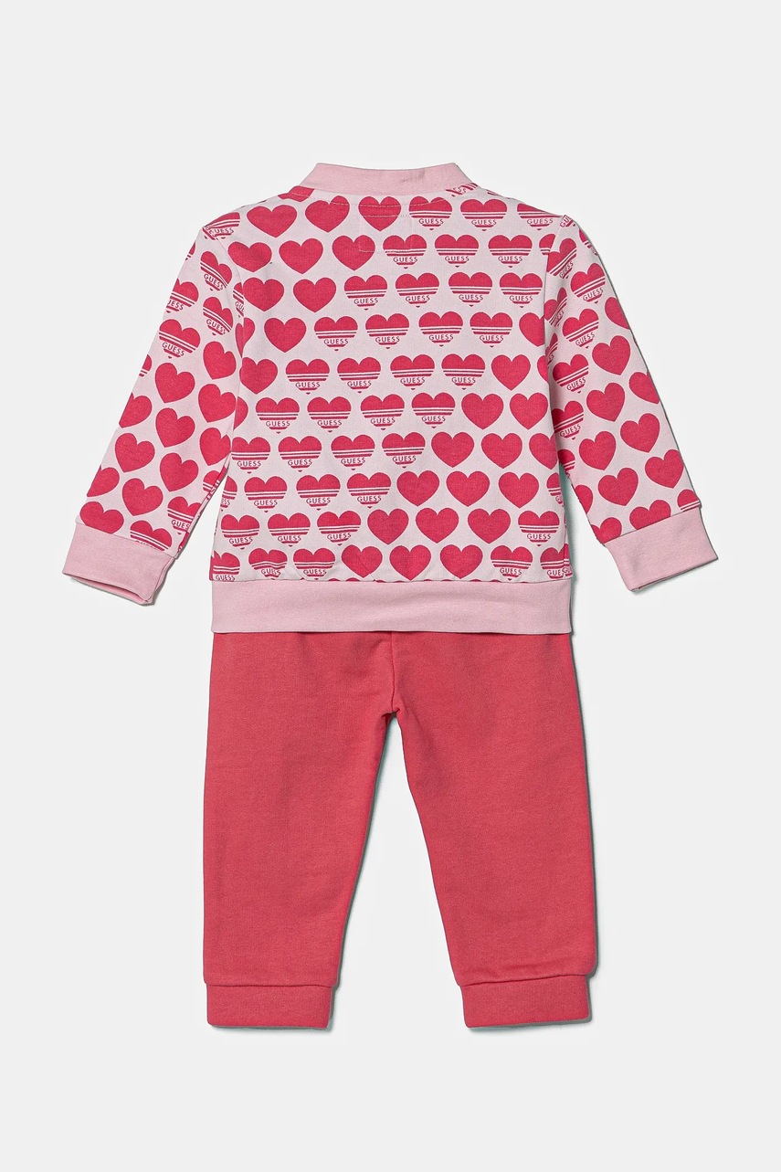 Хлопковый костюм для младенцев Guess цвет розовый A5RG03 KA6R4