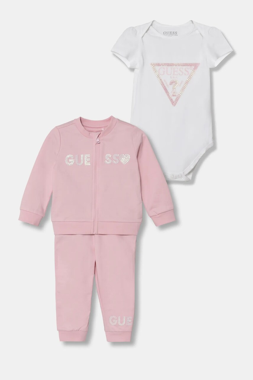 Levně Kojenecká sada Guess růžová barva, S5RG06 KAN04