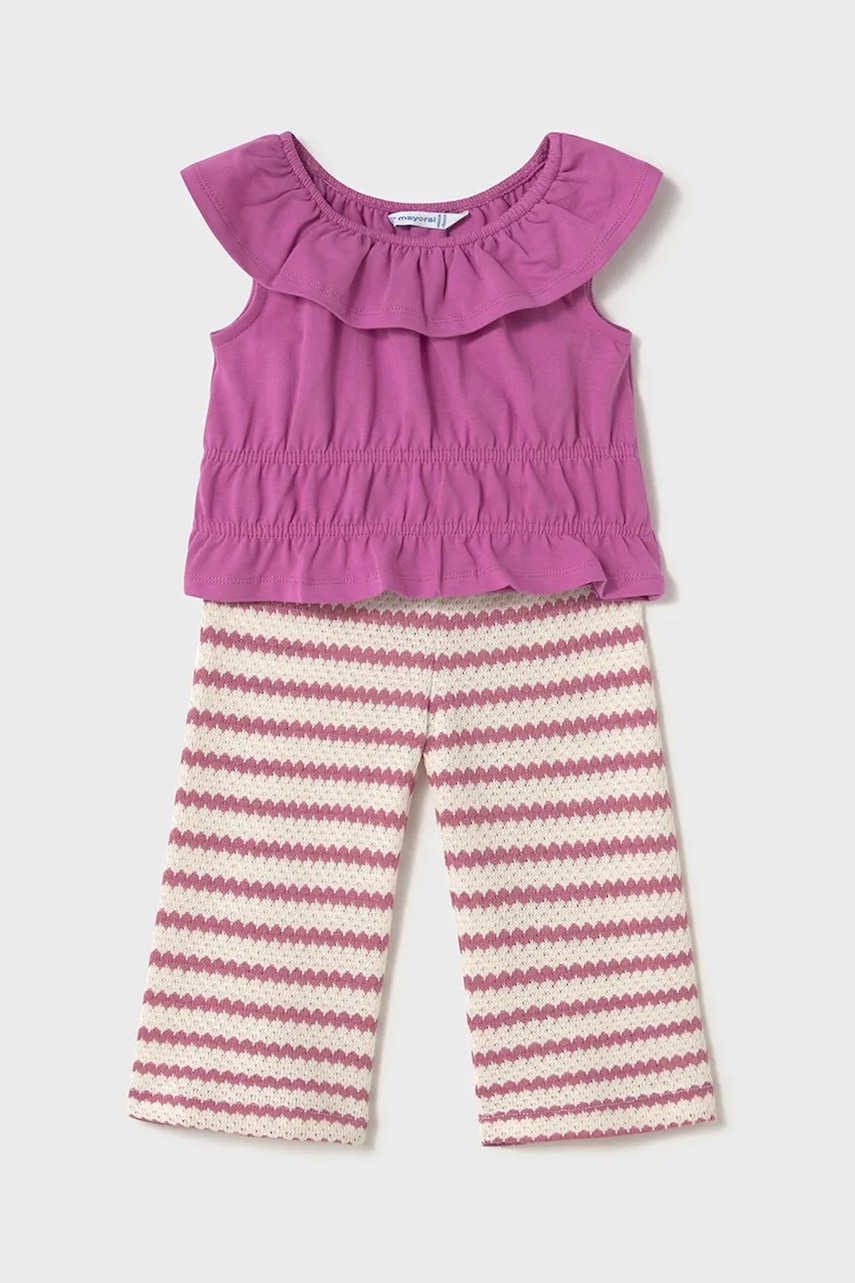 Mayoral set de bumbac pentru bebelusi culoarea roz, 1575