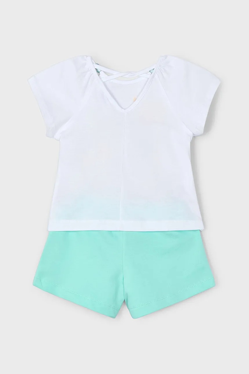 Детский комплект из хлопка Mayoral цвет бирюзовый 3213