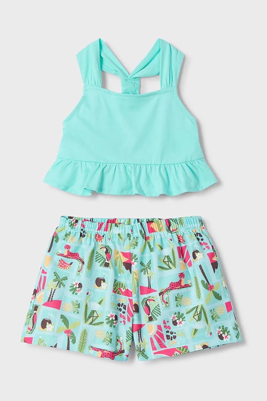 Mayoral set de bumbac pentru copii culoarea turcoaz, 3215