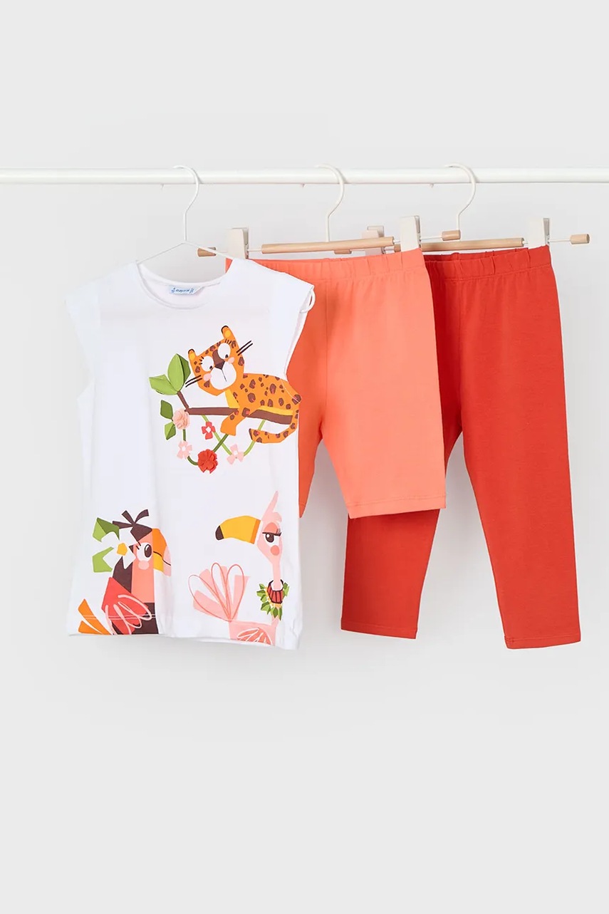 Mayoral set de bumbac pentru copii culoarea portocaliu, 3712