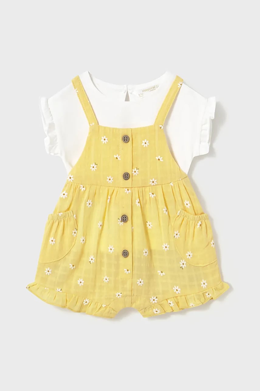 Mayoral Newborn compleu bebe culoarea galben, 1662