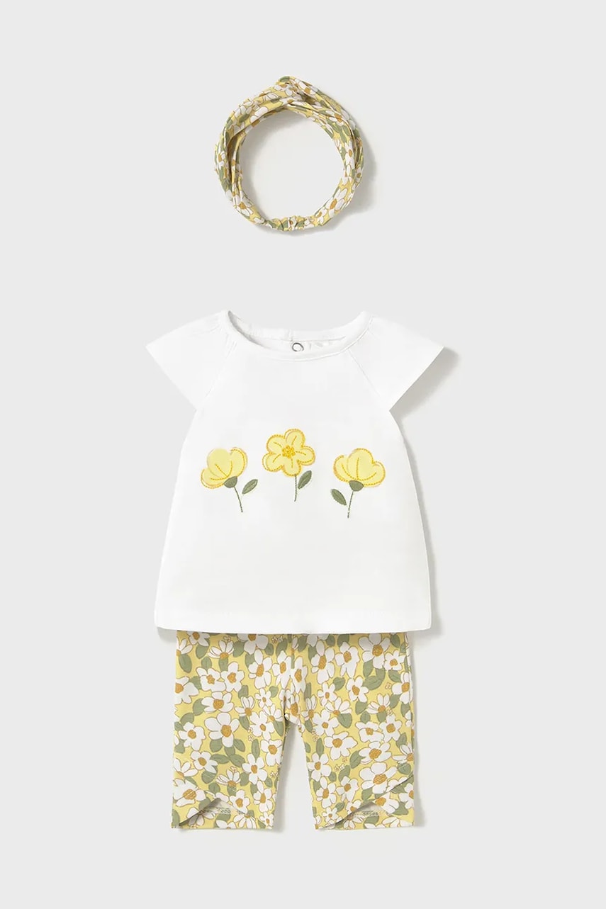 Mayoral Newborn set de bumbac pentru bebelusi culoarea galben, 1763