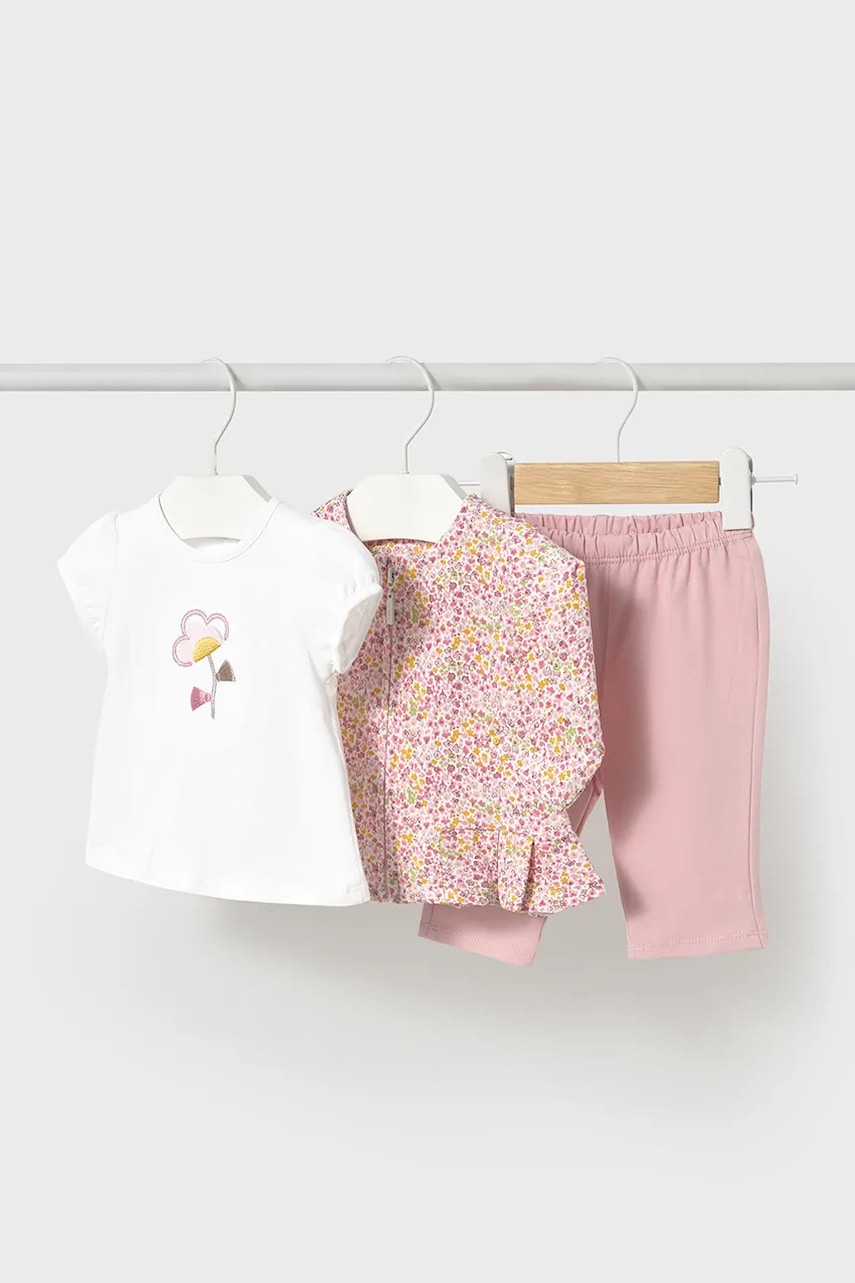 Mayoral Newborn set trening bumbac pentru copii culoarea roz, 1854 Mayoral Newborn set trening bumbac pentru copii culoarea roz, 1854