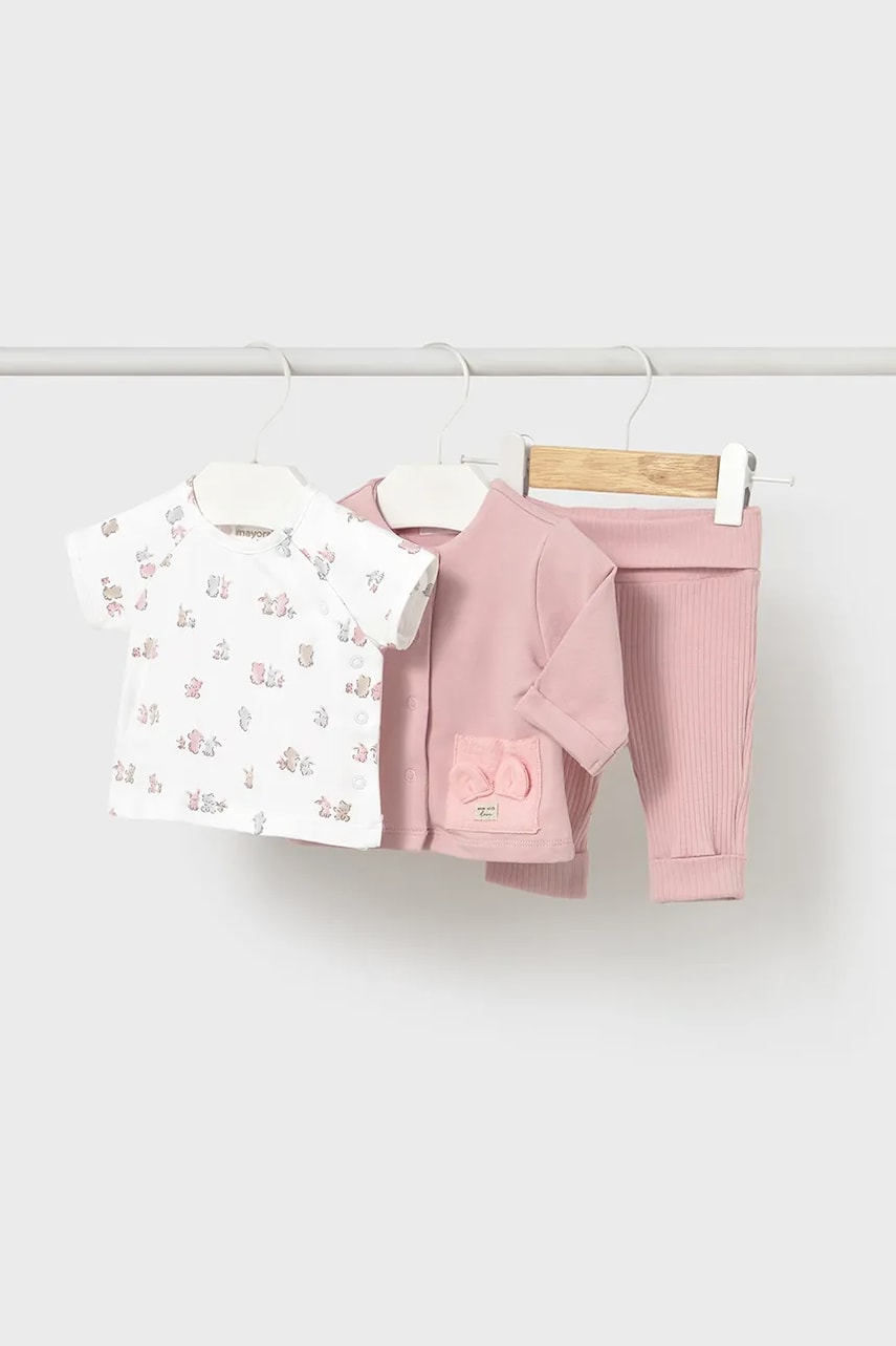 Mayoral Newborn set de bumbac pentru bebelusi culoarea roz, 1877 Mayoral Newborn set de bumbac pentru bebelusi culoarea roz, 1877