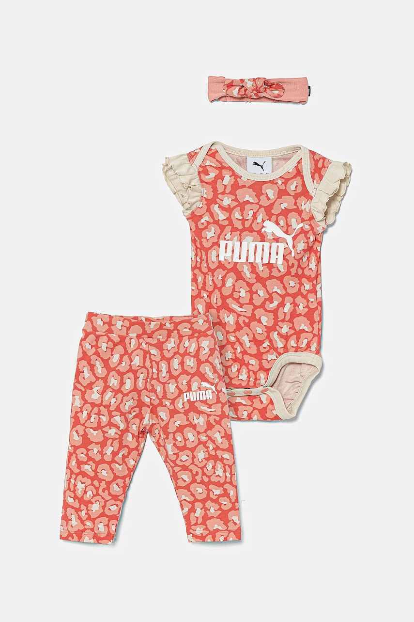 Puma set de bumbac pentru bebelusi MINICATS ESS ANIMAL Newborn 3-Piece Set culoarea roz, 686291 Puma set de bumbac pentru bebelusi MINICATS ESS ANIMAL Newborn 3-Piece Set culoarea roz, 686291