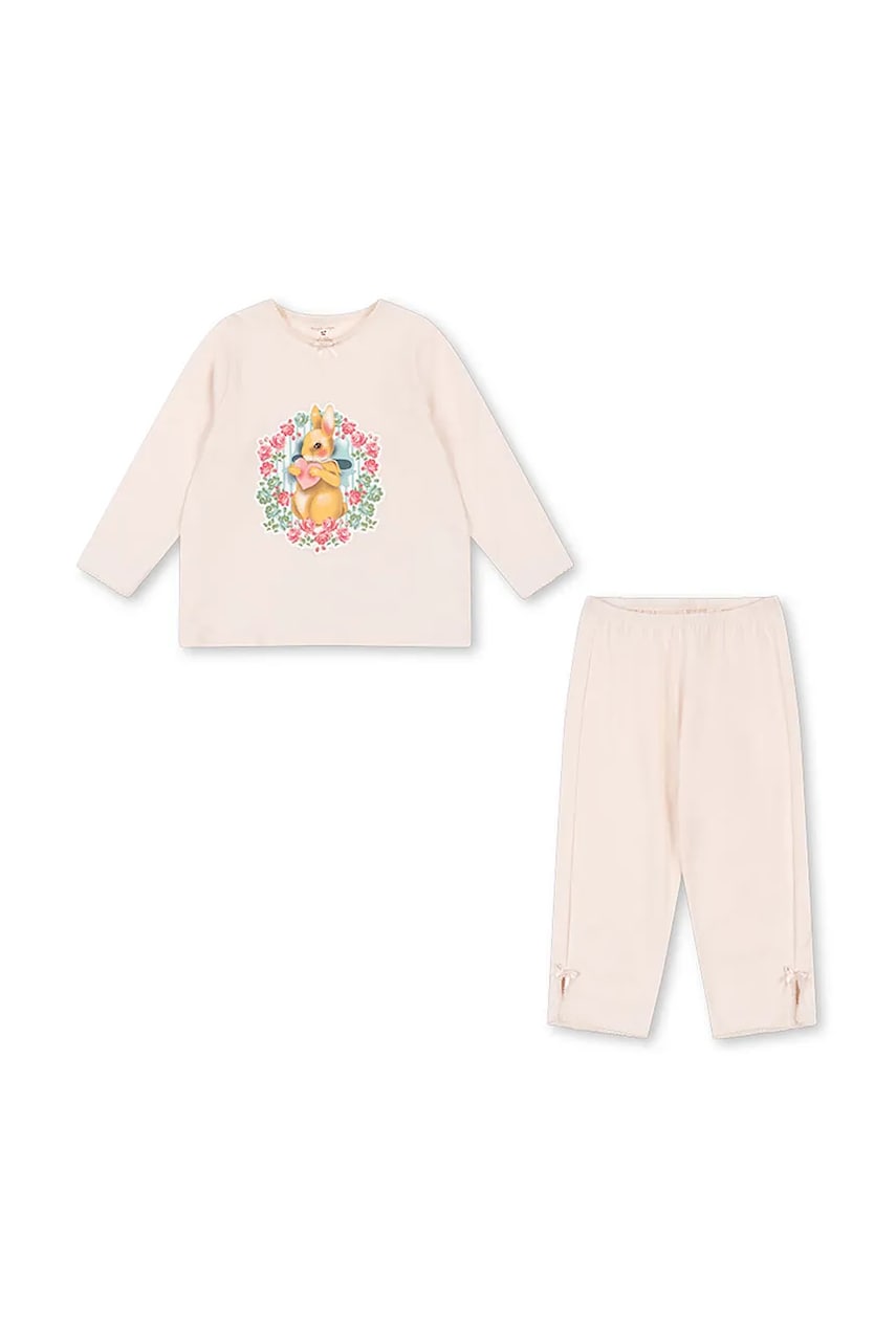 Konges Sløjd set de bumbac pentru copii GIO BOW SET GOTS culoarea roz, KS102242