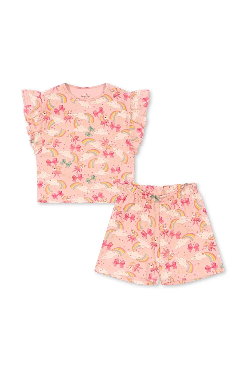 Konges Sløjd set de bumbac pentru copii LIN FRILL SET GOTS culoarea roz, KS102594 Konges Sløjd set de bumbac pentru copii LIN FRILL SET GOTS culoarea roz, KS102594