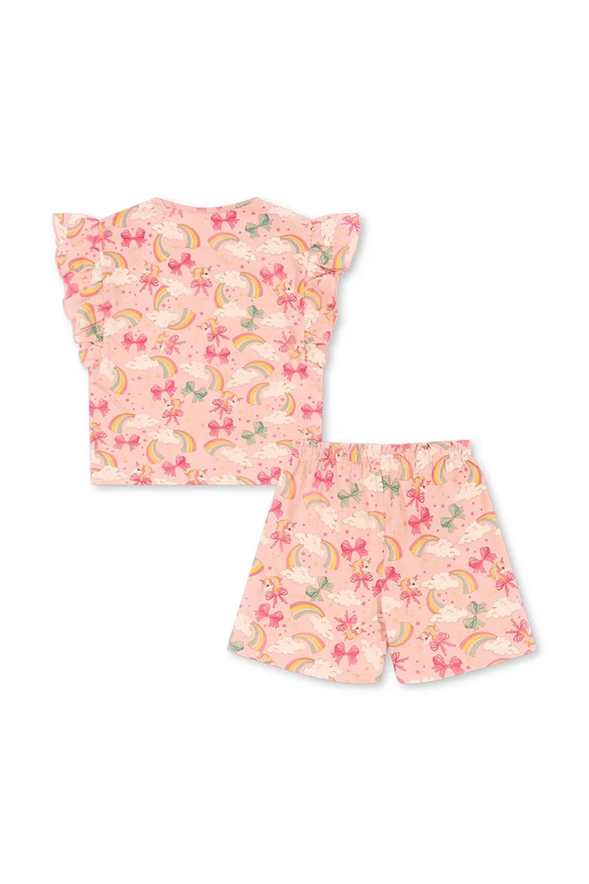 Детский комплект из хлопка Konges Sløjd LIN FRILL SET GOTS цвет розовый KS102594