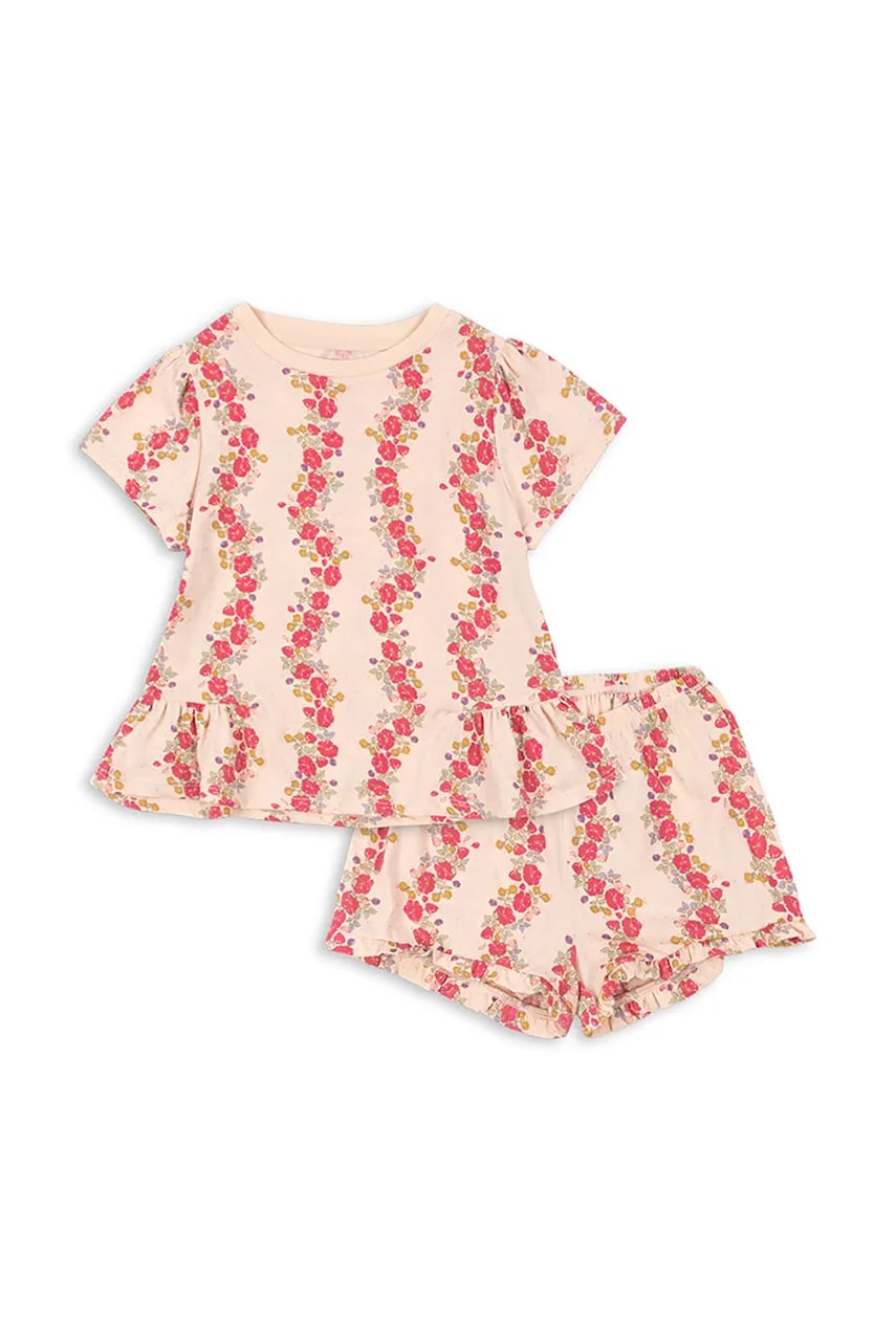 Konges Sløjd set de bumbac pentru copii FAMO FRILL SET GOTS culoarea roz, KS102601 Konges Sløjd set de bumbac pentru copii FAMO FRILL SET GOTS culoarea roz, KS102601