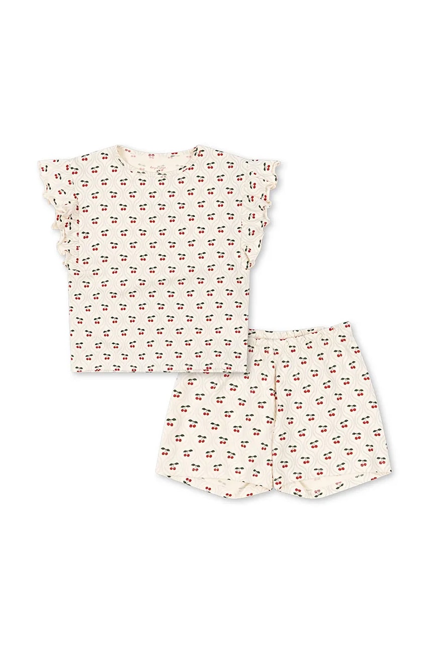 Konges Sløjd compleu LIN FRILL SET GOTS culoarea bej, KS103199