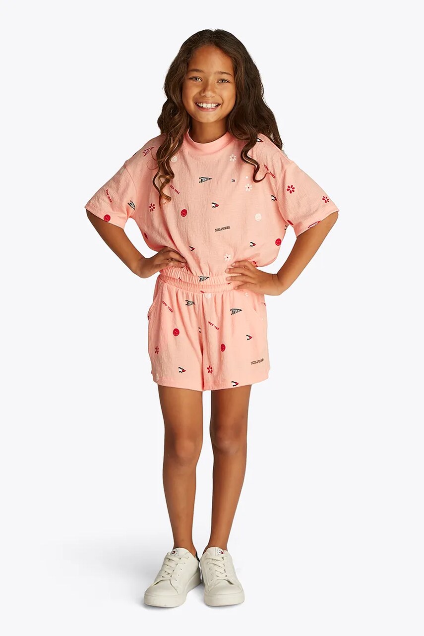 Levně Dětská souprava Tommy Hilfiger oranžová barva, KG0KG08536