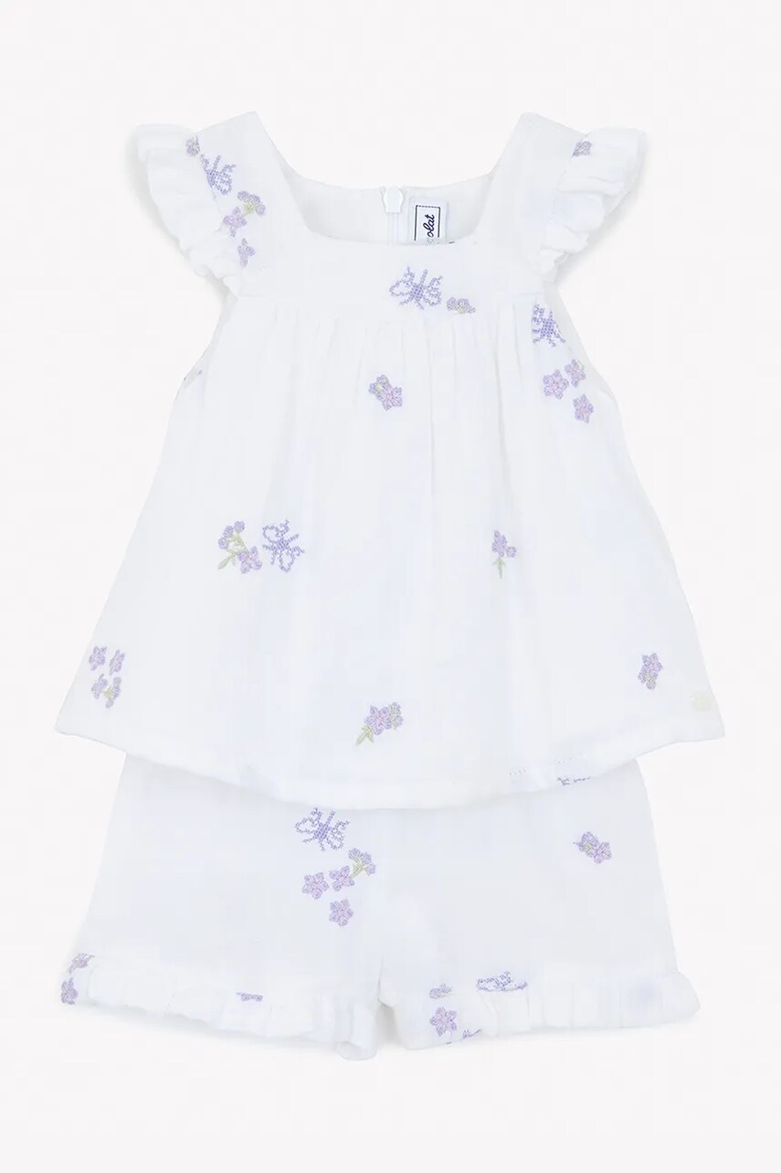Tartine et Chocolat set de bumbac pentru bebelusi culoarea alb, CA37031