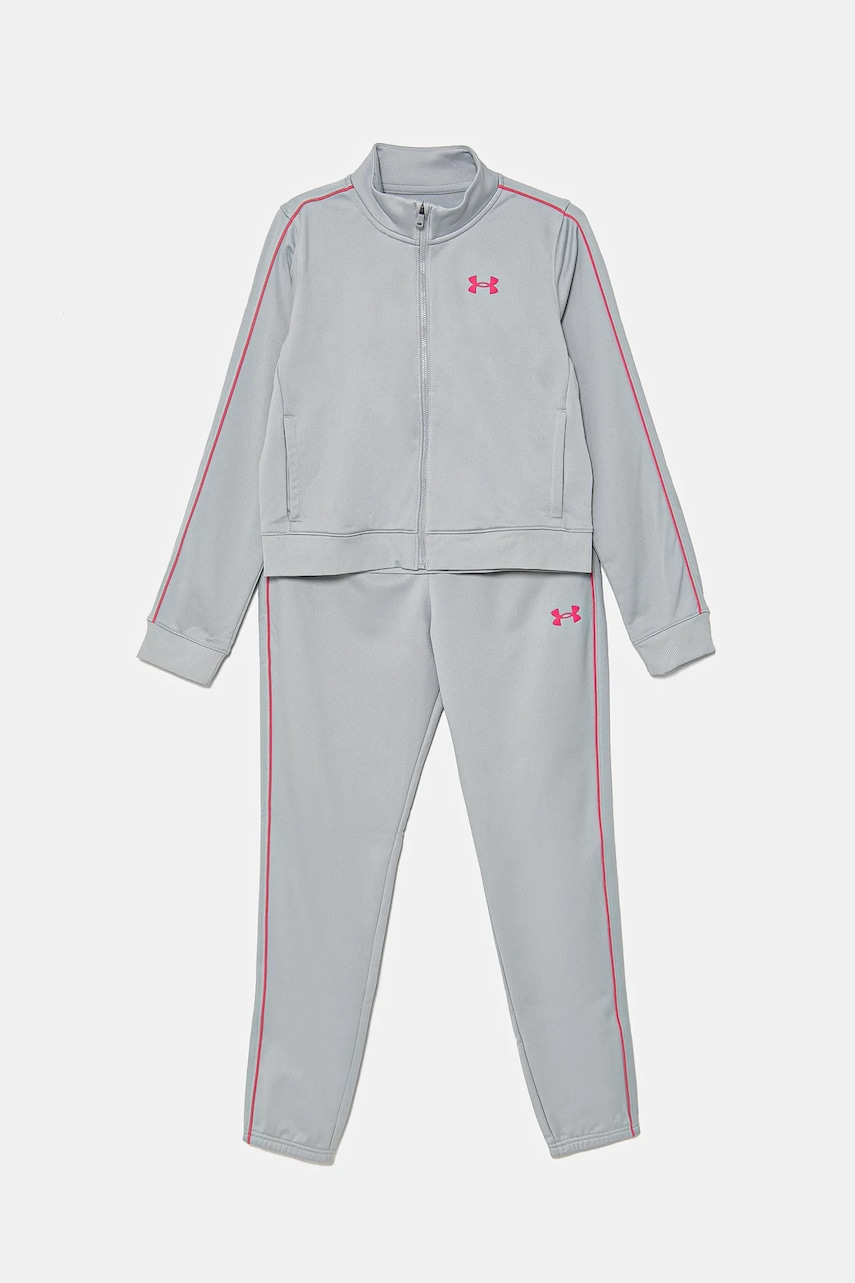 Under Armour trening copii Icon Knit Crop Tracksuit culoarea gri, 1386528