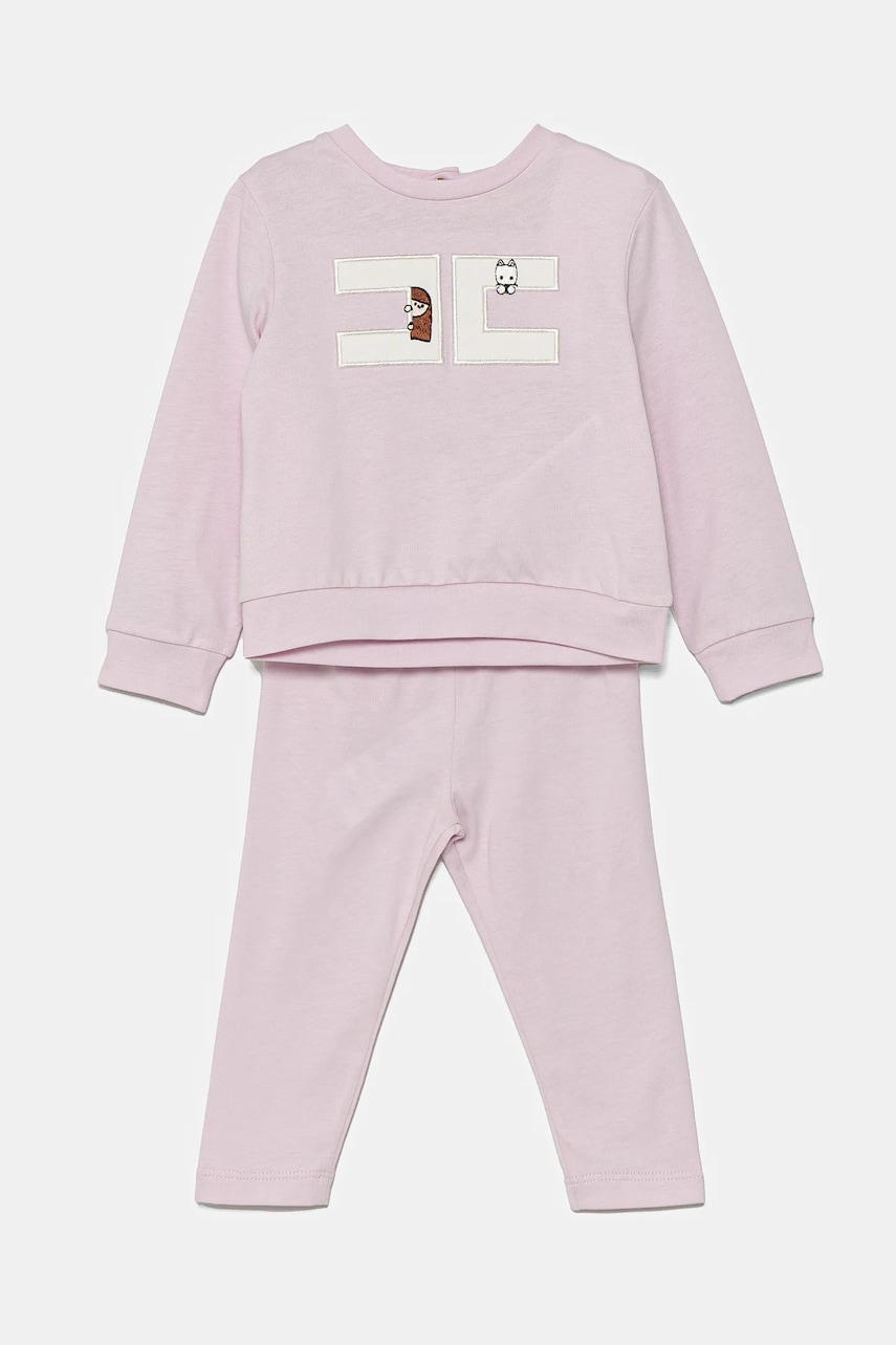 Elisabetta Franchi set de bumbac pentru bebelusi culoarea roz, ENCD097.0.JF054