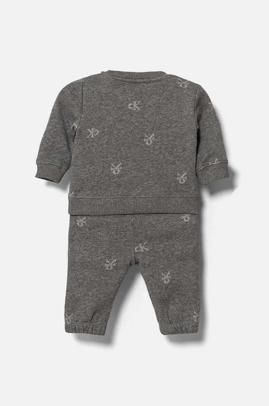 Дитячий бавовняний костюм Calvin Klein Jeans колір сірий IN0IN00264