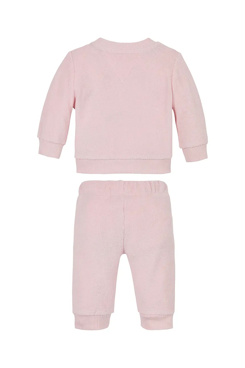 Дитячий бавовняний костюм Tommy Hilfiger колір рожевий KN0KN01980