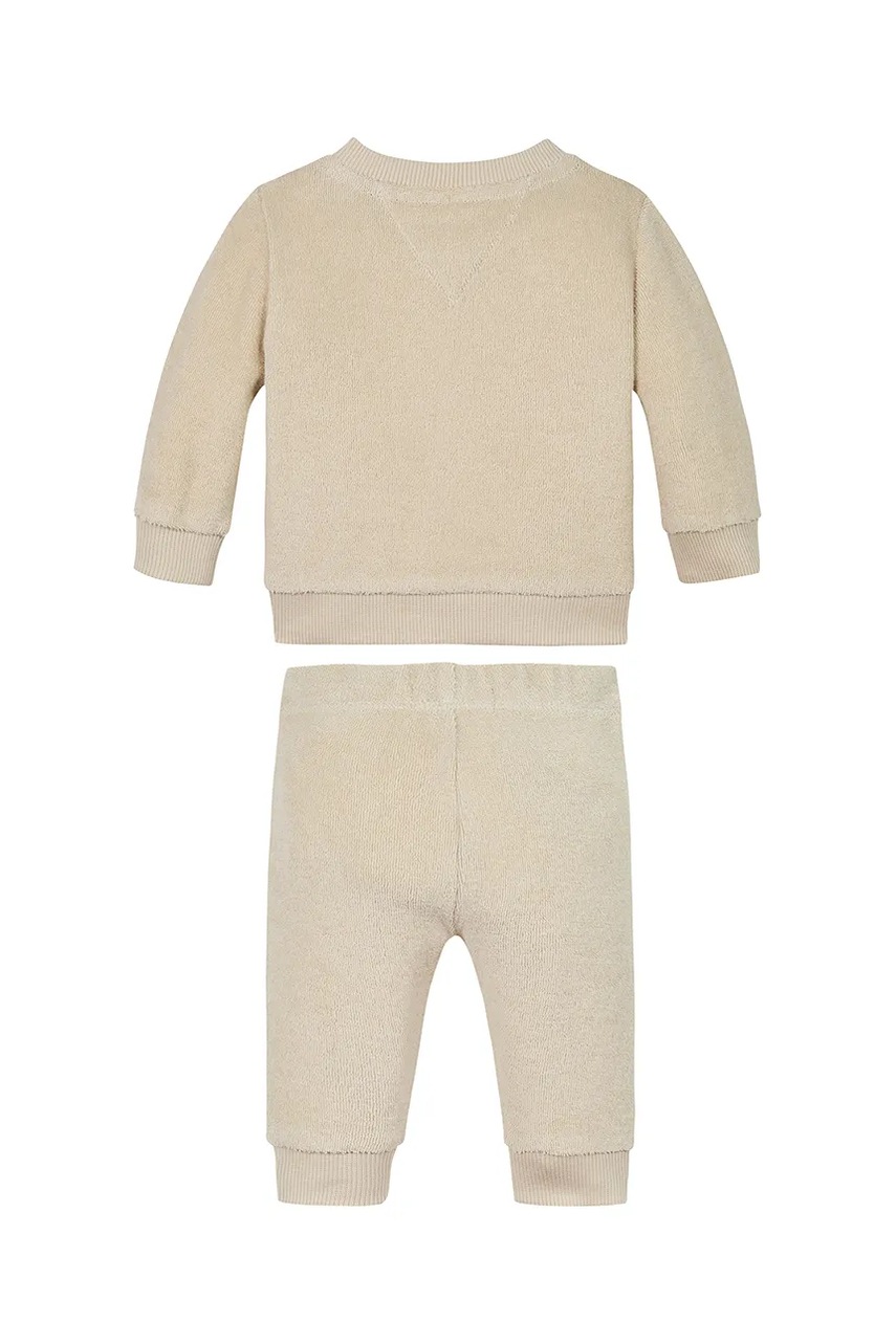 Дитячий бавовняний костюм Tommy Hilfiger колір бежевий KN0KN01980
