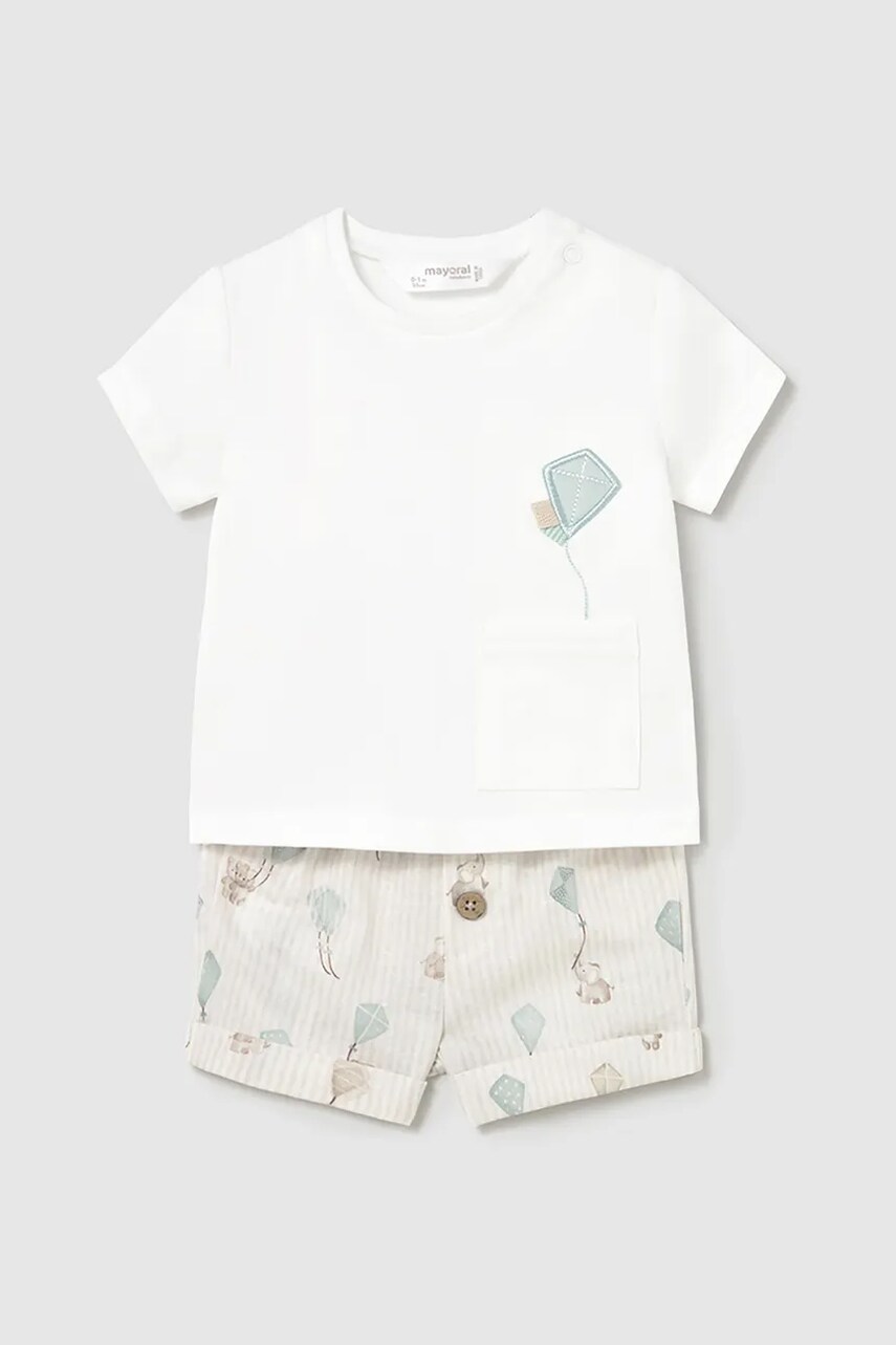 Mayoral Newborn compleu bebe culoarea alb, 1202