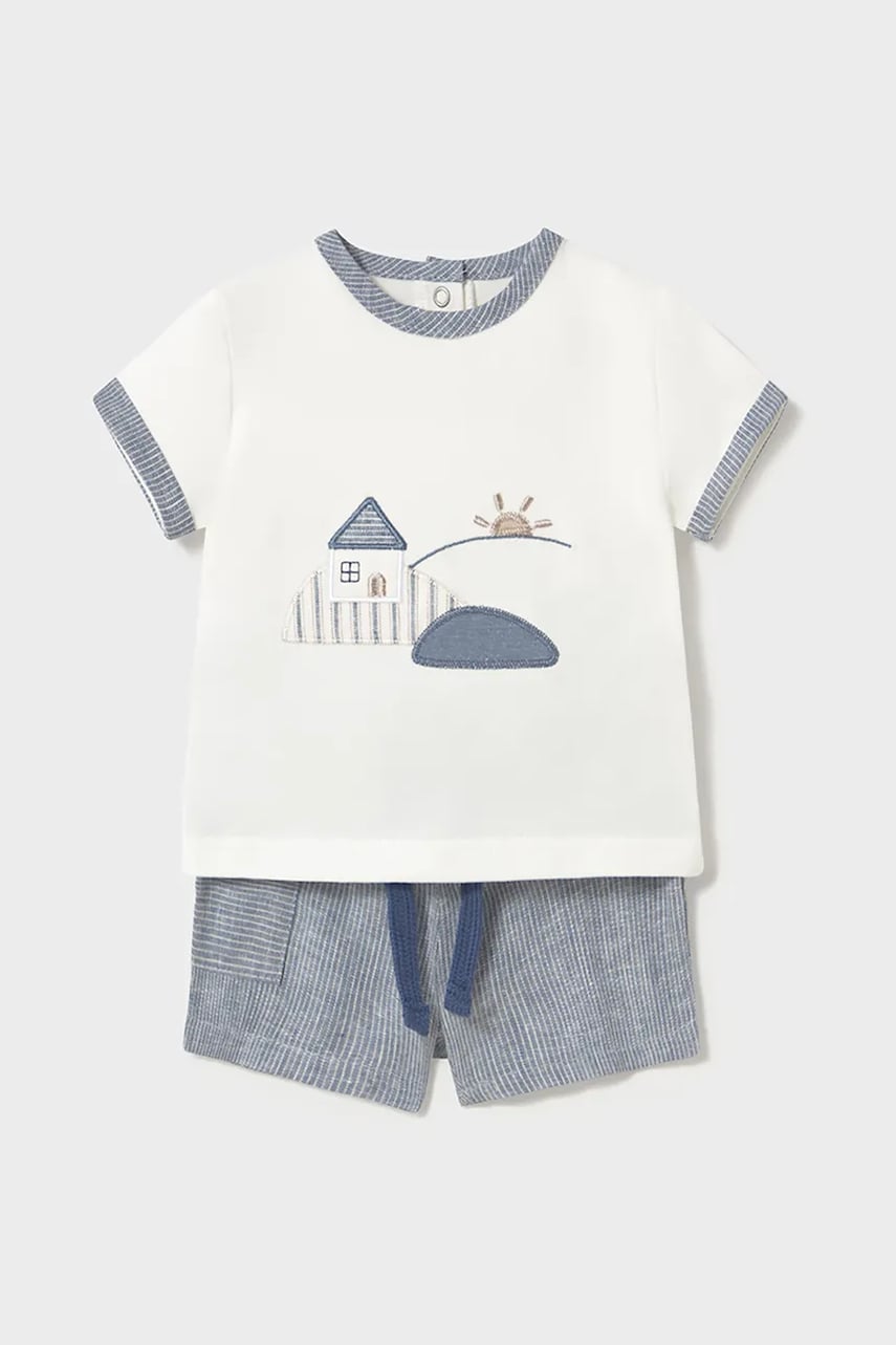 Mayoral Newborn set cu o notă de in pentru bebeluși 1207 Mayoral Newborn set cu o notă de in pentru bebeluși 1207