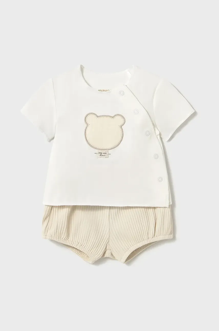 Mayoral Newborn set de bumbac pentru bebelusi culoarea bej, 1259