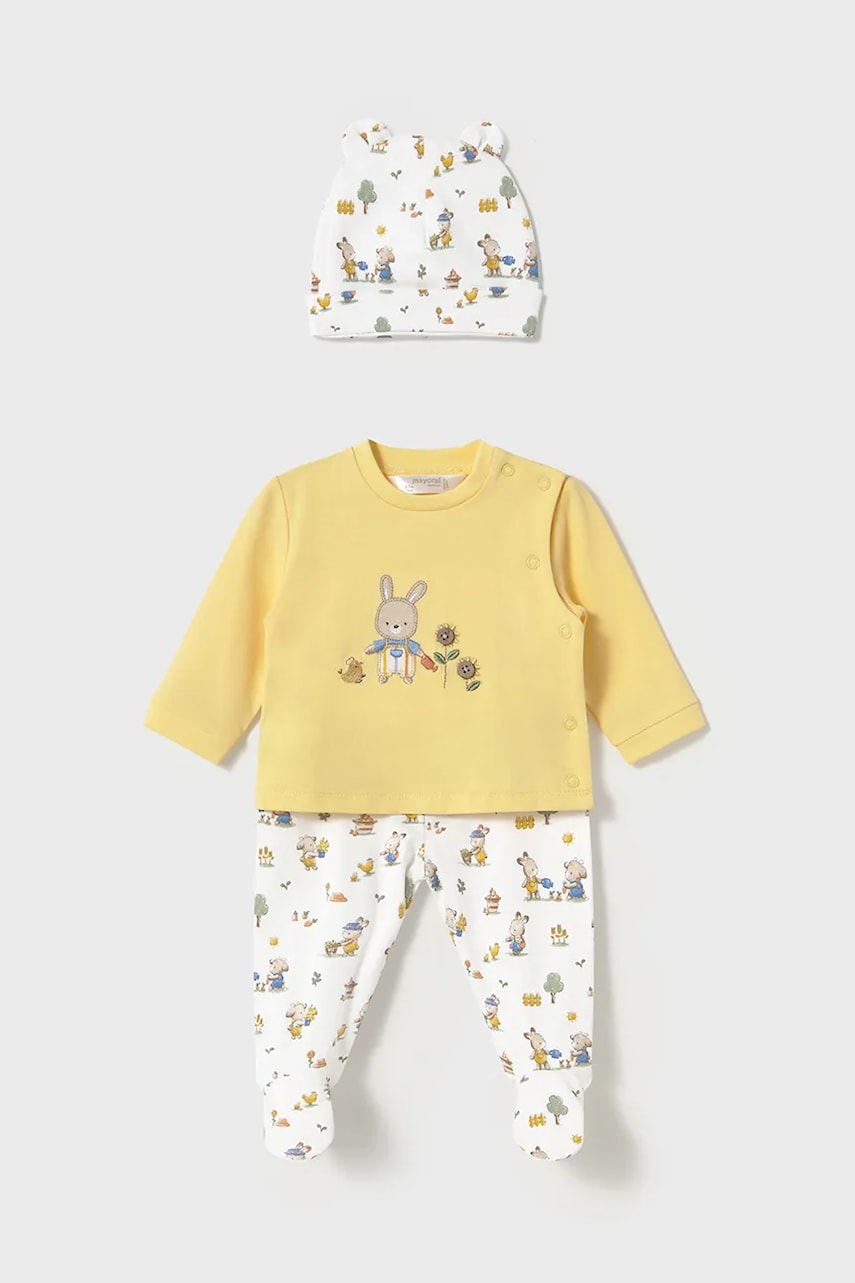 Mayoral Newborn compleu bebe culoarea galben, 1557 Mayoral Newborn compleu bebe culoarea galben, 1557