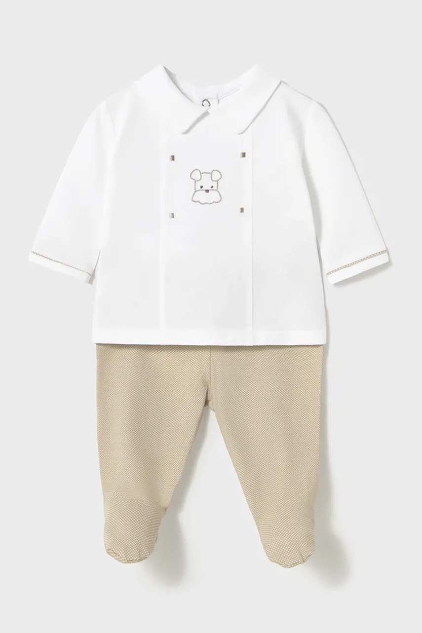 Mayoral Newborn set de bumbac pentru bebelusi culoarea bej, 1558 Mayoral Newborn set de bumbac pentru bebelusi culoarea bej, 1558