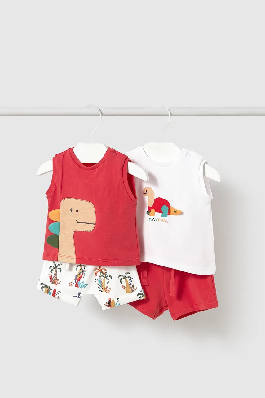 Mayoral Newborn set de bumbac pentru bebelusi culoarea rosu, 1625 Mayoral Newborn set de bumbac pentru bebelusi culoarea rosu, 1625
