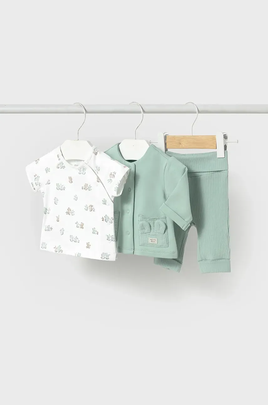 Mayoral Newborn set de bumbac pentru bebelusi culoarea verde, 1877