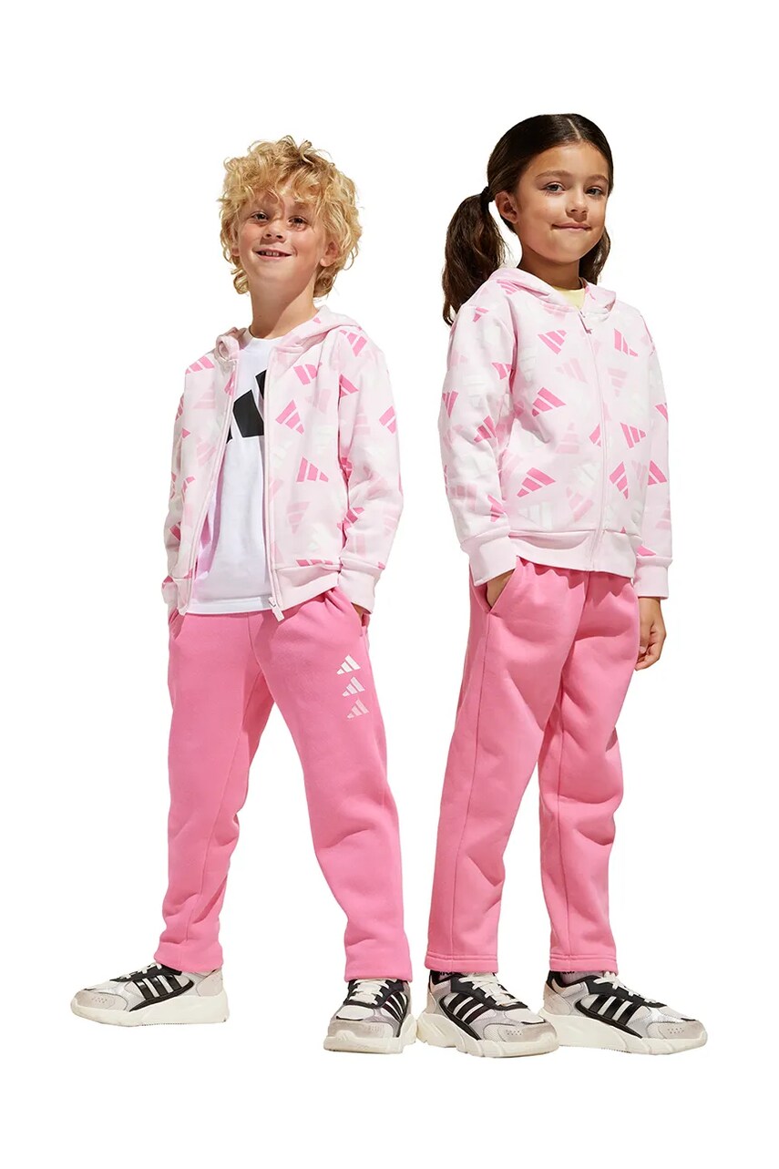 Levně Dětská tepláková souprava adidas fialová barva, JD0166