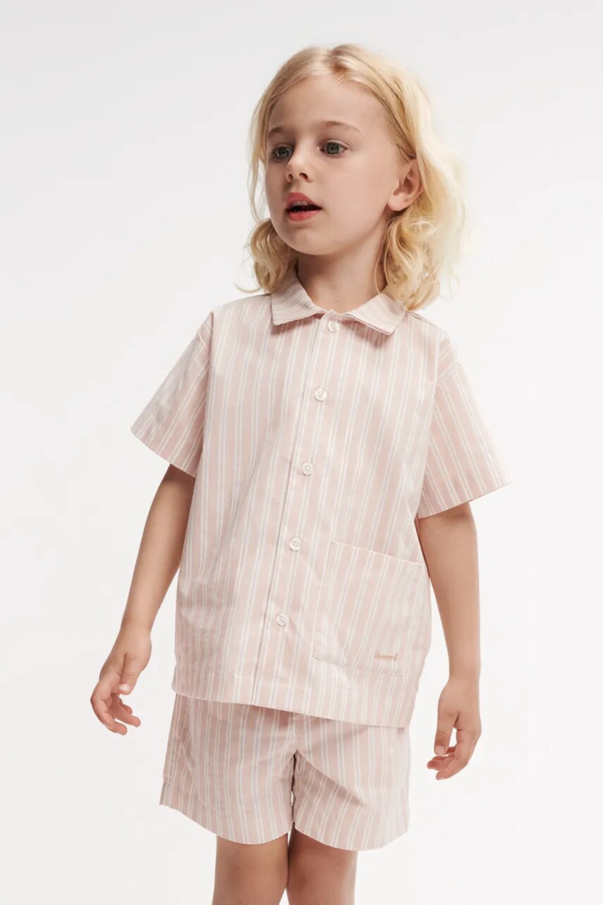 Liewood set de bumbac pentru copii Leona Stripe Set culoarea portocaliu, LW19795