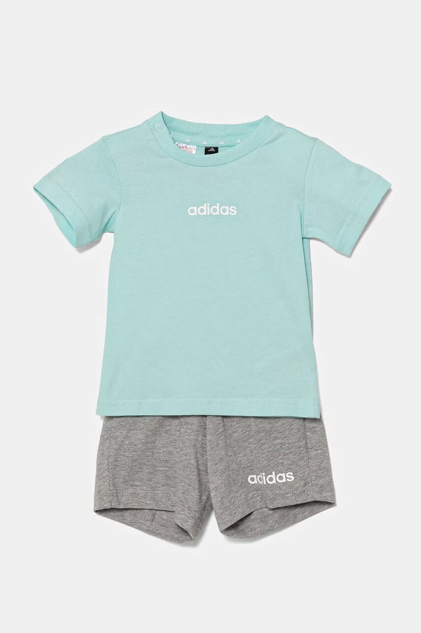adidas set de bumbac pentru bebeluși culoarea turcoaz, JC9743