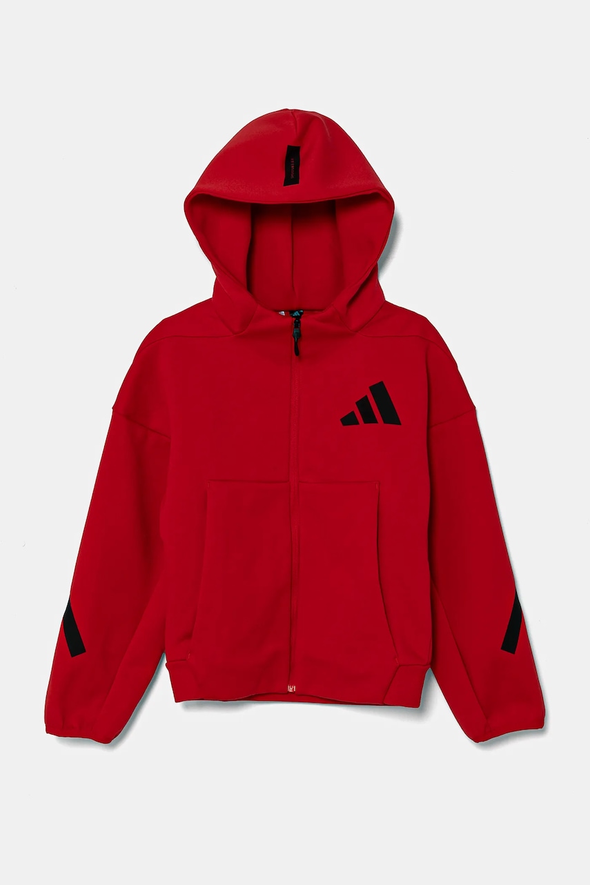 Детская кофта adidas цвет красный с капюшоном с принтом JC7580 Детская кофта adidas цвет красный с капюшоном с принтом JC7580