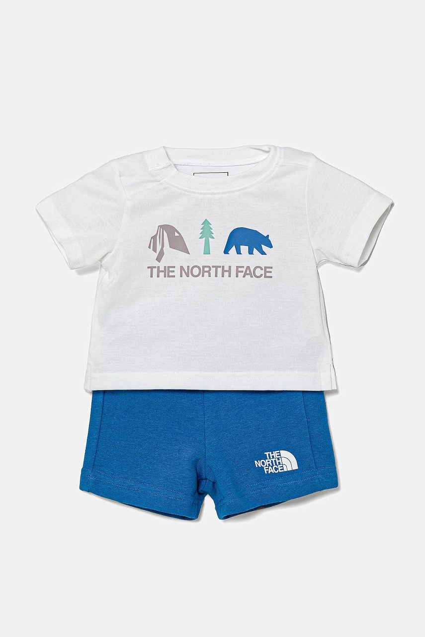 The North Face compleu bebe BABY COTTON SUMMER SET- GRAPHIC culoarea alb, NF0A8BA3TL41