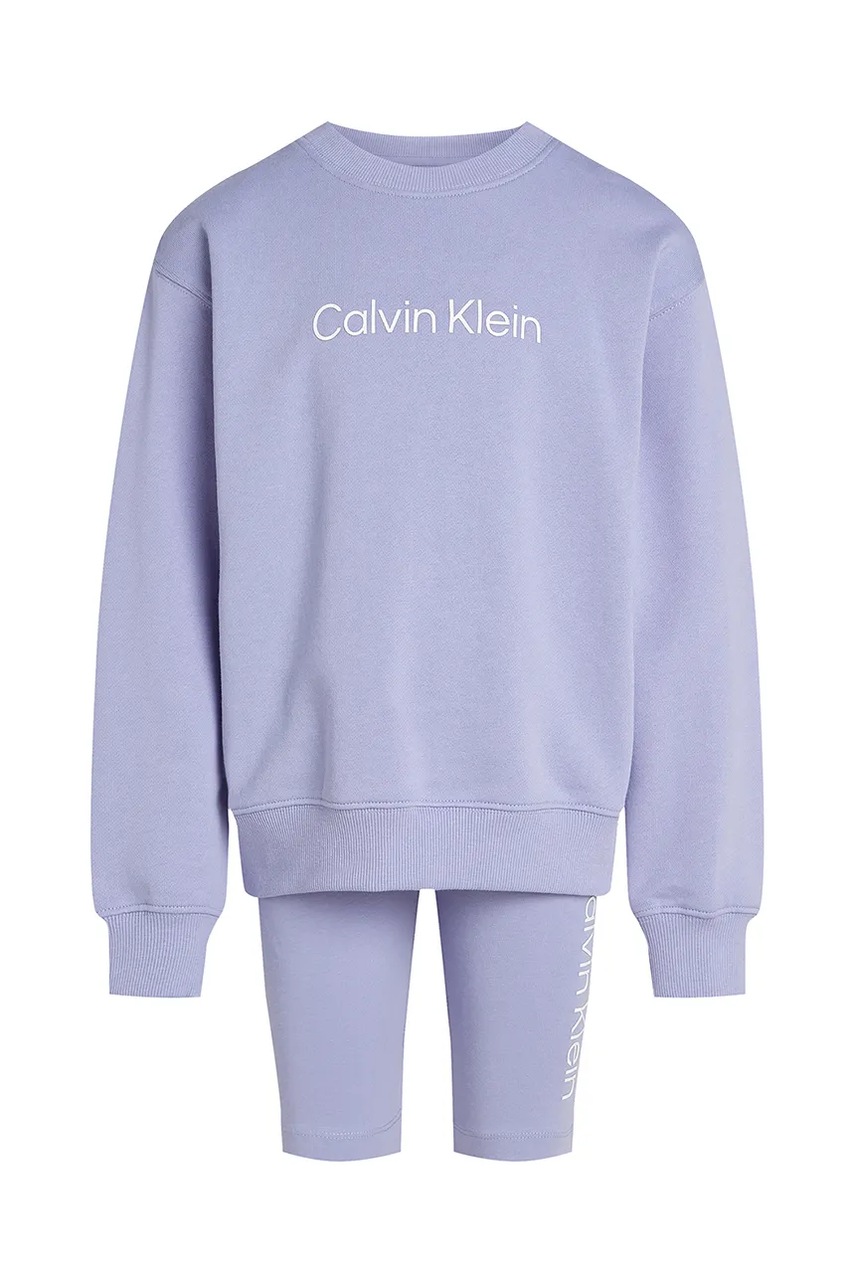 Дитячий бавовняний комплект Calvin Klein Jeans колір фіолетовий IU0IU00705