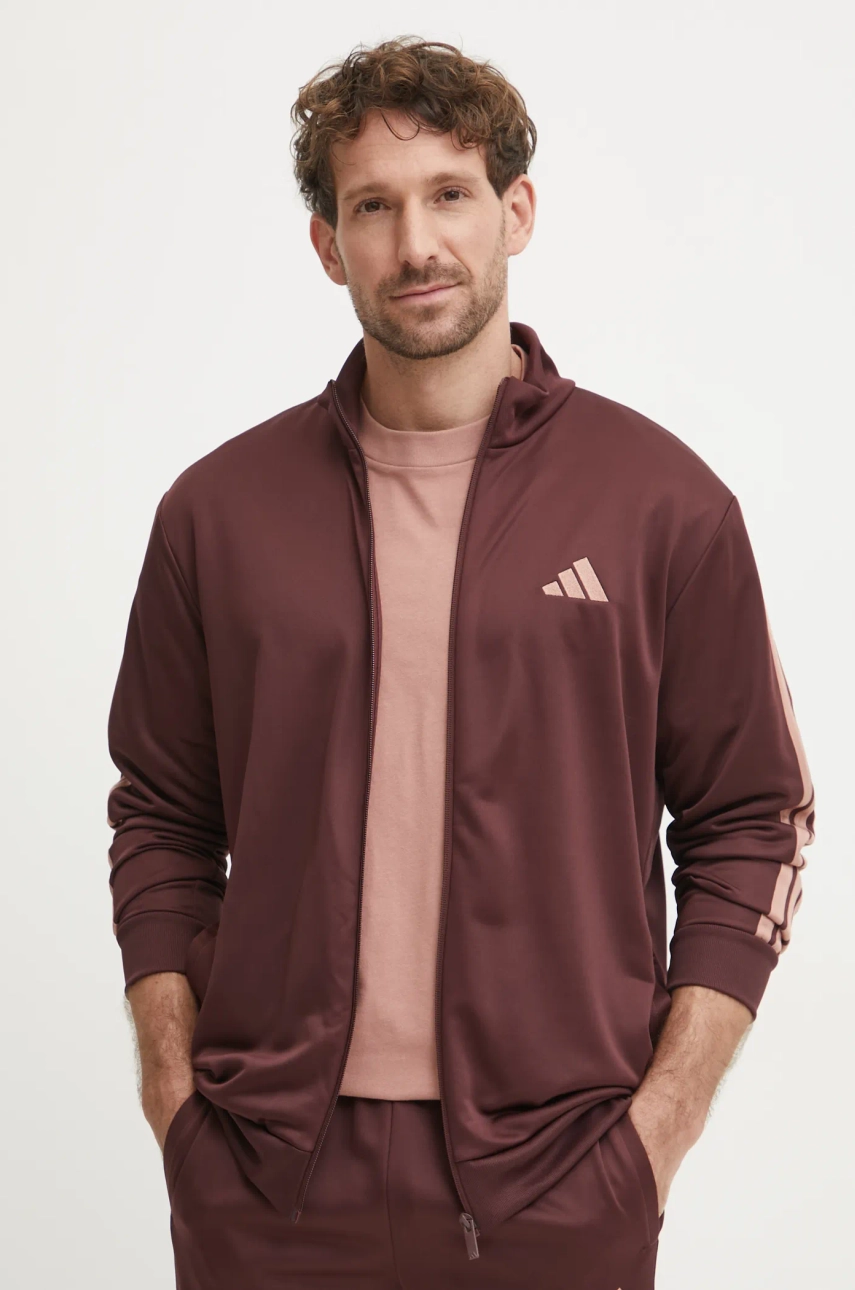 Trenirka Adidas 3S FT TT TS Moški, Bordo Barva, JI8872