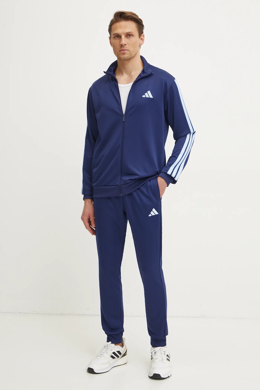adidas trening 3S FT TT TS bărbați, culoarea bleumarin, JI8873
