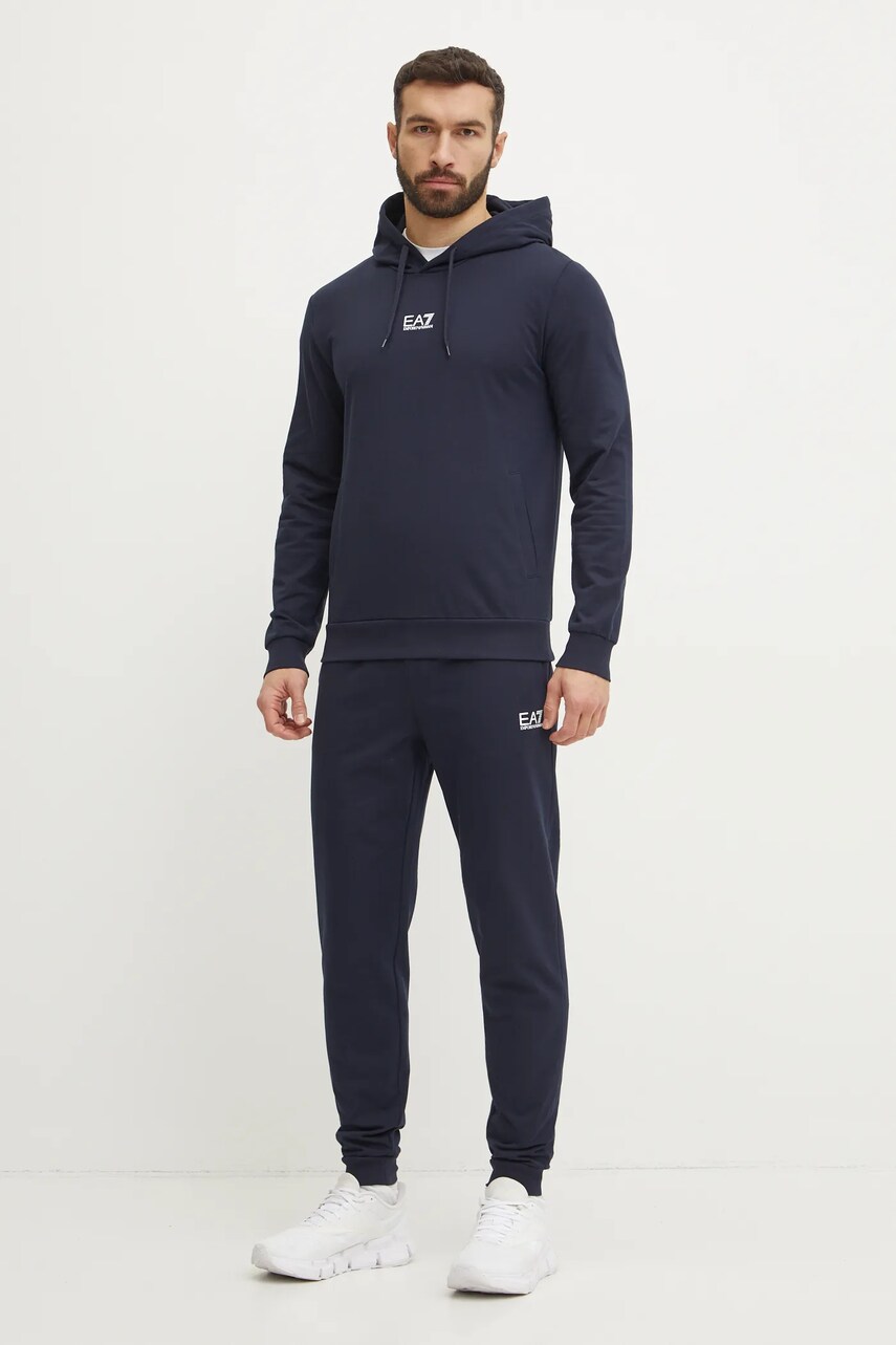 EA7 Emporio Armani trening din bumbac culoarea albastru marin, PJVRZ.8NPV64