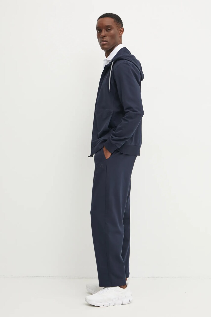 EA7 Emporio Armani trening din bumbac barbati, culoarea albastru marin, AF13512.7M000236