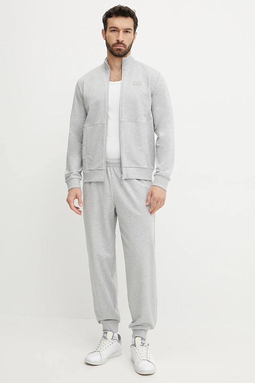 EA7 Emporio Armani trening din bumbac barbati, culoarea gri, AF13512.7M000235