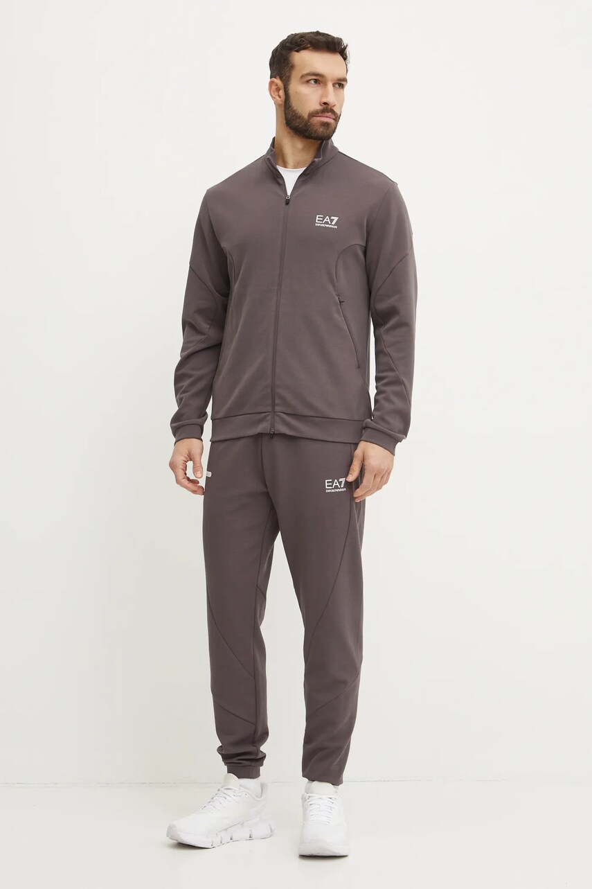 Levně Tepláková souprava EA7 Emporio Armani hnědá barva, AF12501.7M000130